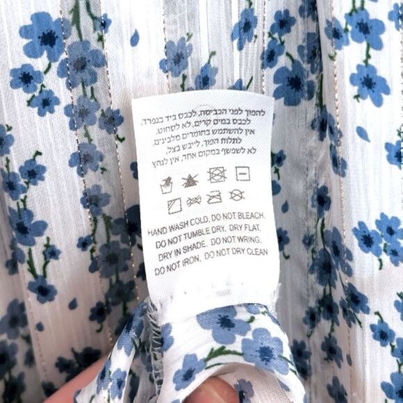 Sabina Musayev Blue Print Gwen Maxi Blue Floral with Gold Threading, Size Medium - Picture 7 of 13